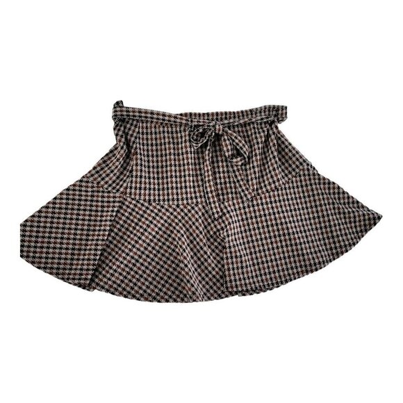 SO Skirt Juniors Houndstooth Flounce Flowy Mini Skirt Multicolor Size XXL - Picture 1 of 6